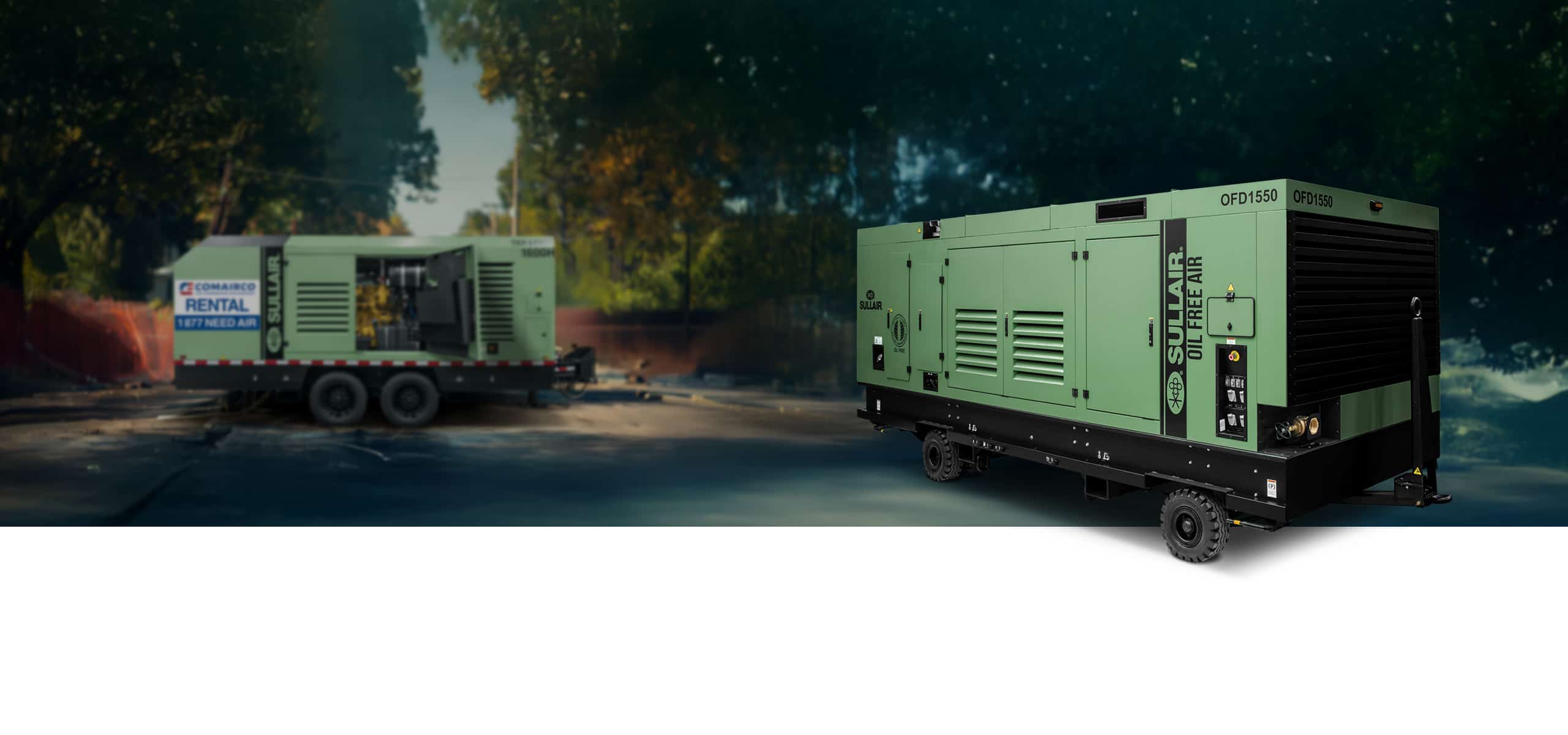 Tow-behind portable compressors